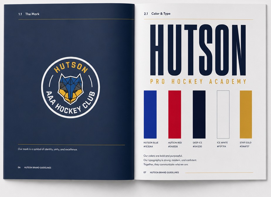 Hutson brand guidelines — the mark, color and type
