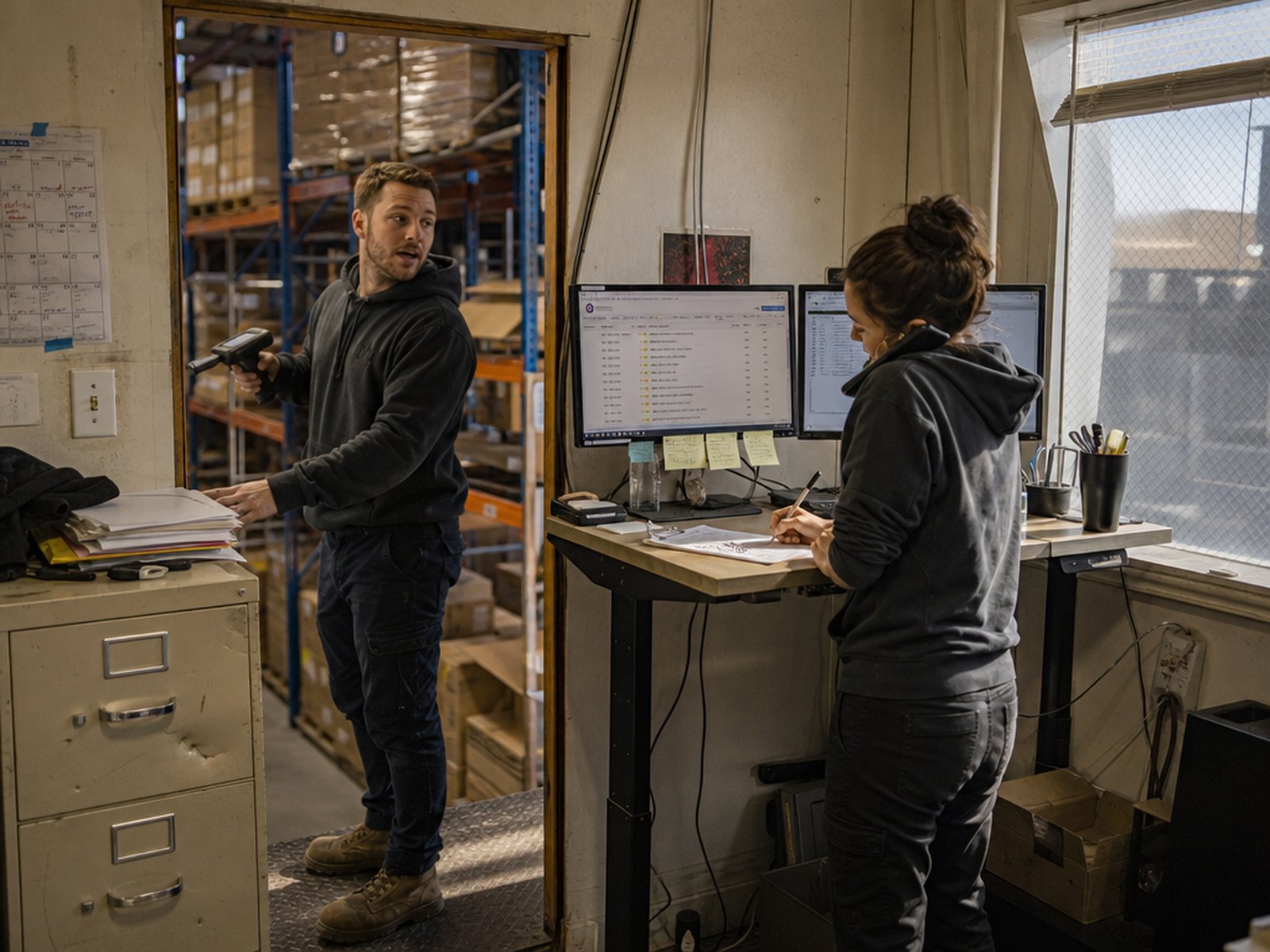 Two young operators running a lean business