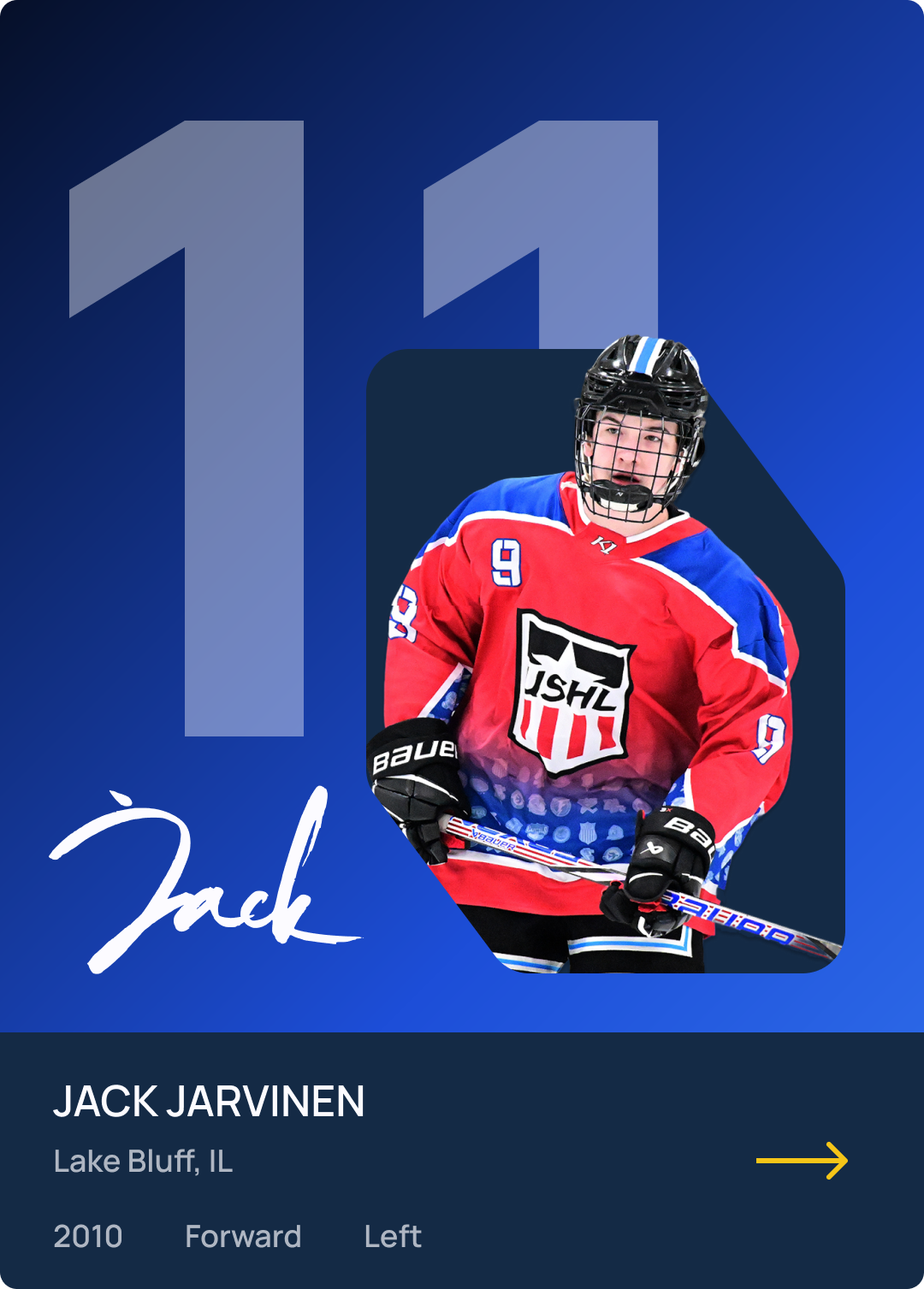 Jack Jarvinen — Hutson AAA player card